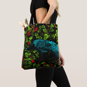 Dutch Art Nouveau Peacock and Butterfly Tote Bag