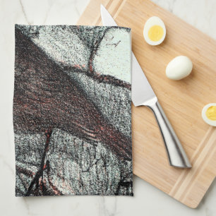 Dutch Art Nouveau Robin Bird in Winter Tea Towel