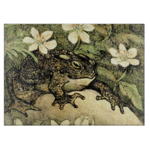 Dutch Art Nouveau Toad and Dogwood  Cutting Board