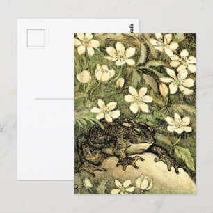 Dutch Art Nouveau Toad and Dogwood  Postcard