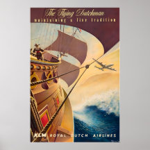 Dutch Art Print KLM Travel Poster