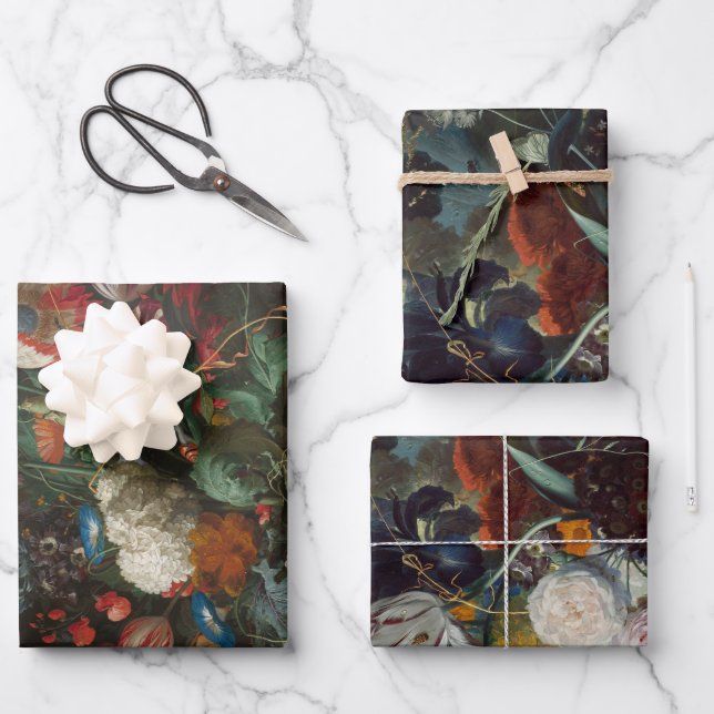 Dutch Art Wrapping Paper Flat Sheet Set of 3 (Front)