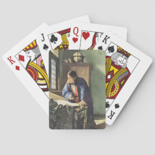 Dutch Artist Vermeer Painting The Geographer Playing Cards