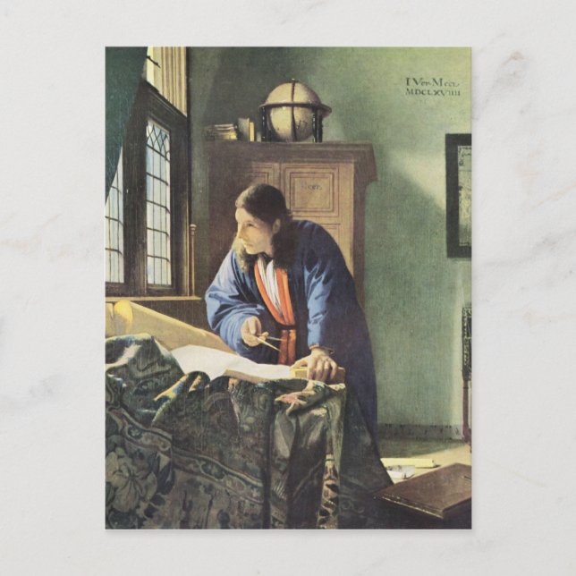 Dutch Artist Vermeer Painting The Geographer Postcard (Front)