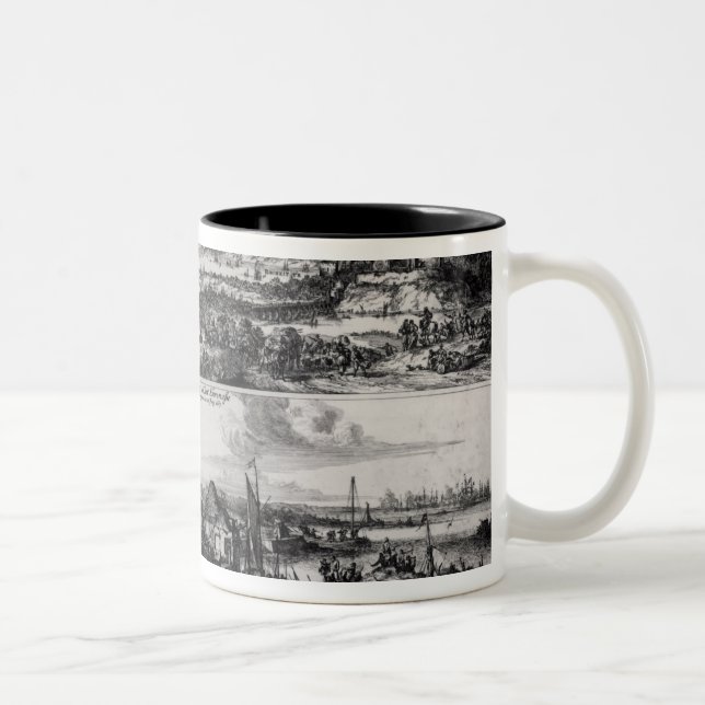 Dutch Attack on the River Medway Two-Tone Coffee Mug (Right)