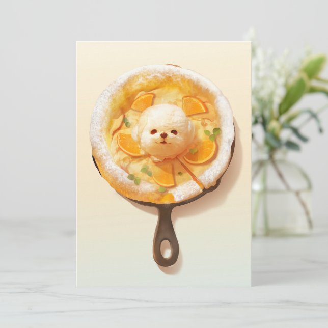 Dutch Baby Pancake with Cute Dog Ice Cream Holiday Card (Standing Front)