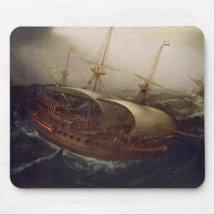 Dutch Battleship in a Storm Mouse Pad