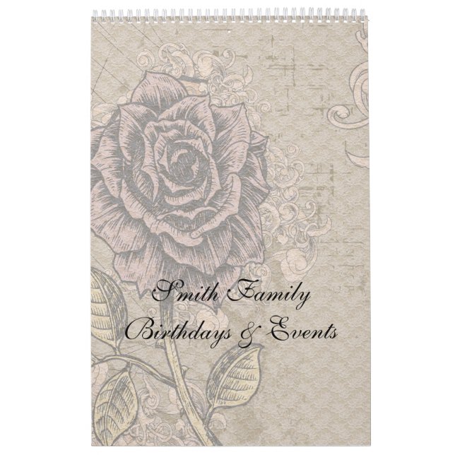 Dutch Birthday Calendar Vintage Flowers (Cover)