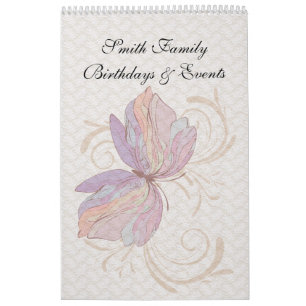 Dutch Birthday Calendar Vintage Lace Butterfly