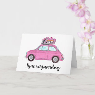 Dutch Birthday Retro Fiat 500 Card