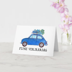 Dutch Birthday Retro Fiat 500 Card