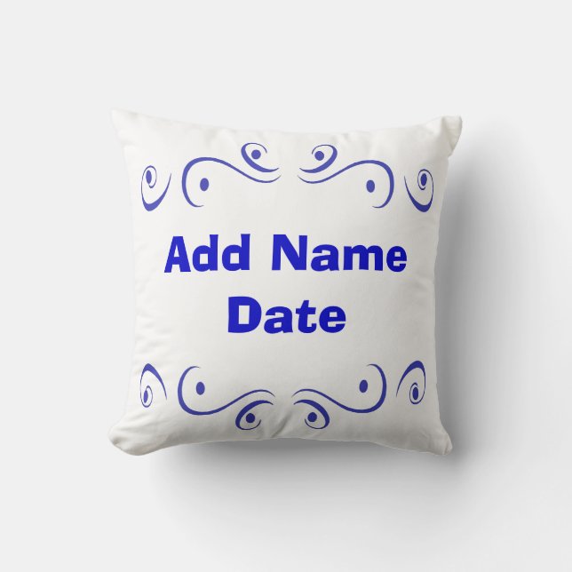 Dutch Blue Add Text Pillow (Front)