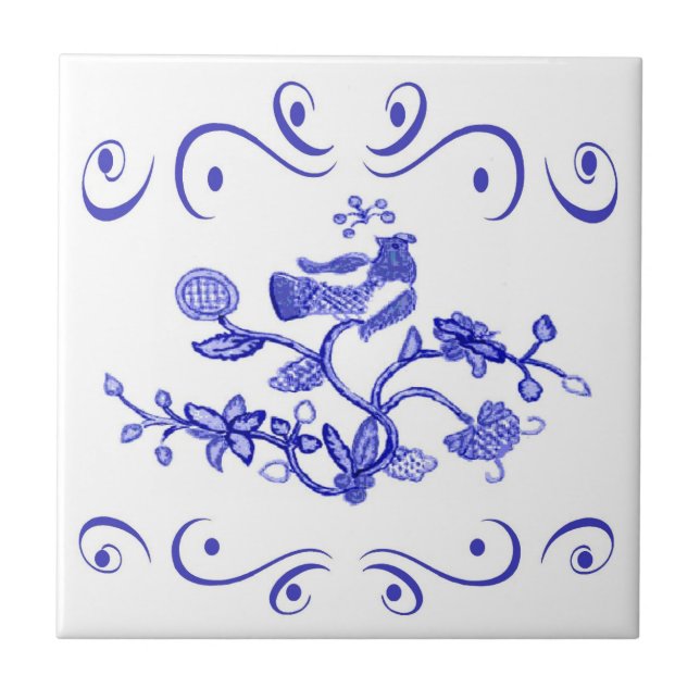 Dutch Blue Bird Tile (Front)