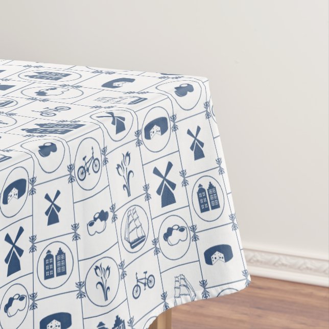 Dutch Blue Tradition Design Tablecloth (In Situ)