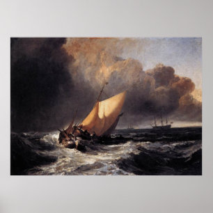 Dutch Boats in a Gale Poster