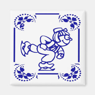 Dutch Boy Ice Skating Magnet