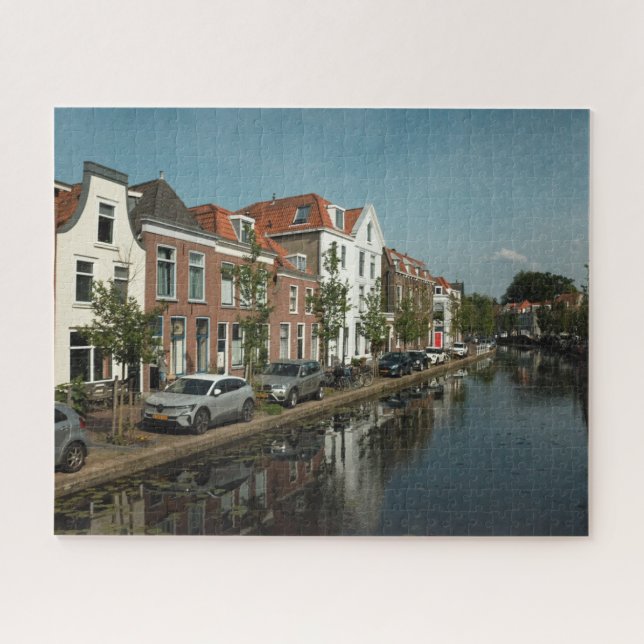Dutch Canal Houses in Delft Netherlands Jigsaw Puzzle (Horizontal)