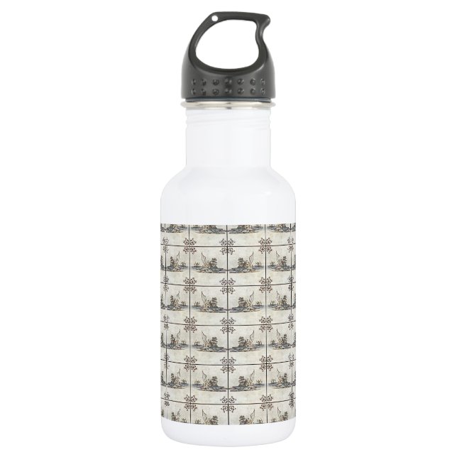 Dutch Ceramic Tiles 4 532 Ml Water Bottle (Front)