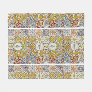Dutch Ceramic Tiles Fleece Blanket