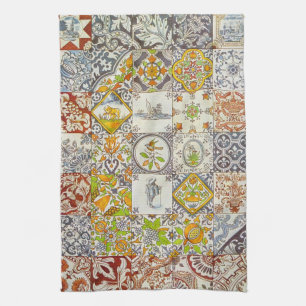 Dutch Ceramic Tiles Tea Towel