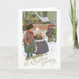 Dutch Children - A Christmas Greeting Holiday Card