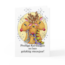 Dutch Christmas Card - Reindeer - Prettige Kerstda