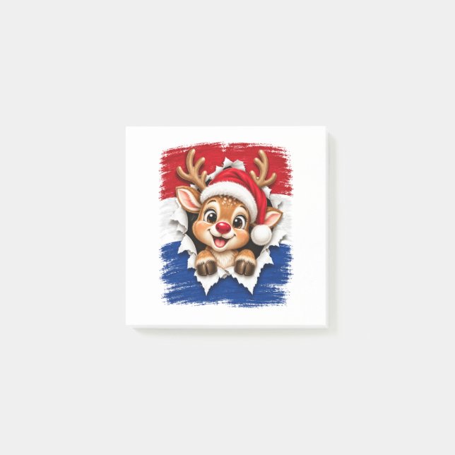 Dutch Christmas Reindeer Post-it Notes (Front)