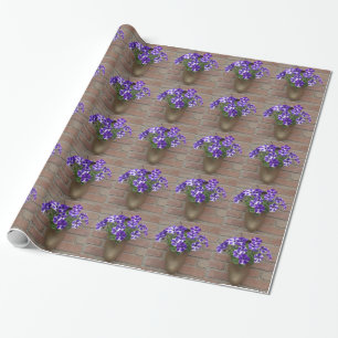 Dutch Clog with Purple Blue White Violet on Wall Wrapping Paper