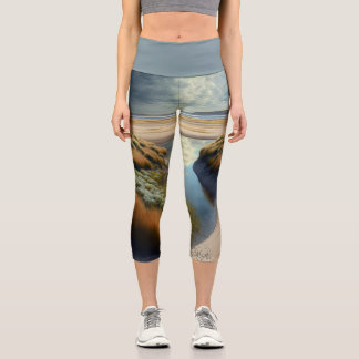 Dutch Coastal Dunes Capri Leggings