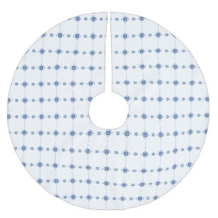 Dutch Delft Blue Floral Pattern Tree Skirt