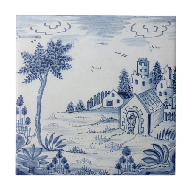 Dutch Delft Tile Antique Reproduction-24 (Front)