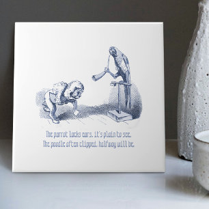 Dutch Delft Wilhelm Busch Inspired Playful Decor Ceramic Tile