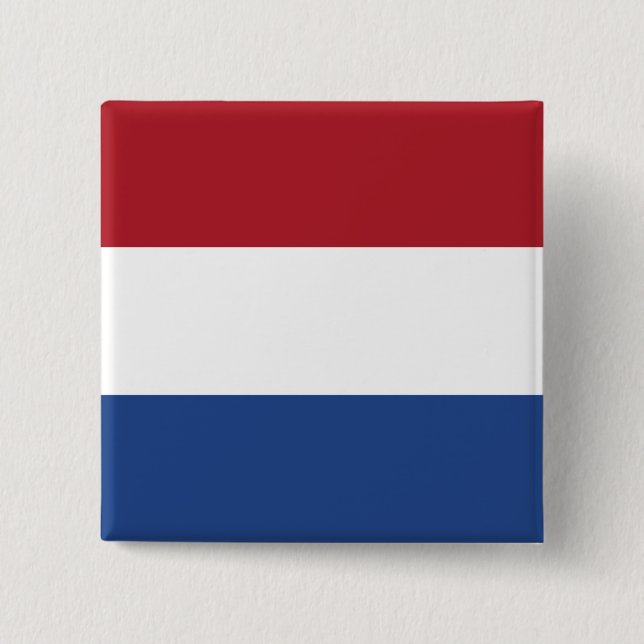 Dutch Flag 15 Cm Square Badge (Front)