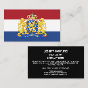 Dutch Flag & Coat of Arms, Flag of Netherlands Business Card