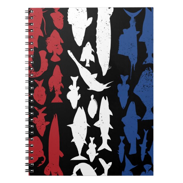 Dutch Flag Made of Fish – Fishing Design for Angle Notebook (Front)