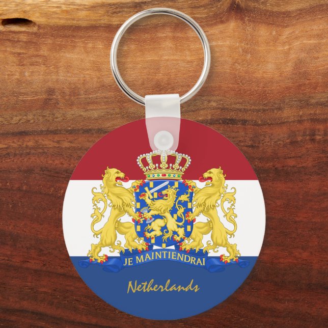 Dutch Flag & Netherlands holiday, patriots /sports Key Ring (Front)