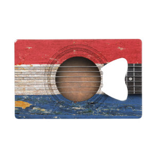 Dutch Flag on Old Acoustic Guitar
