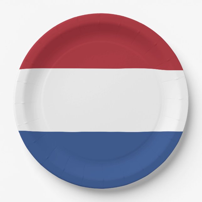 Dutch Flag Paper Plate (Front)