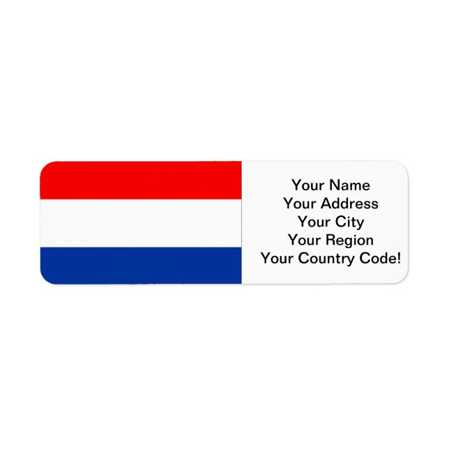 Dutch Flag Return Address Label (Front)