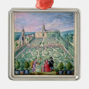 Dutch Garden, 1650 (w/c on paper) Metal Ornament
