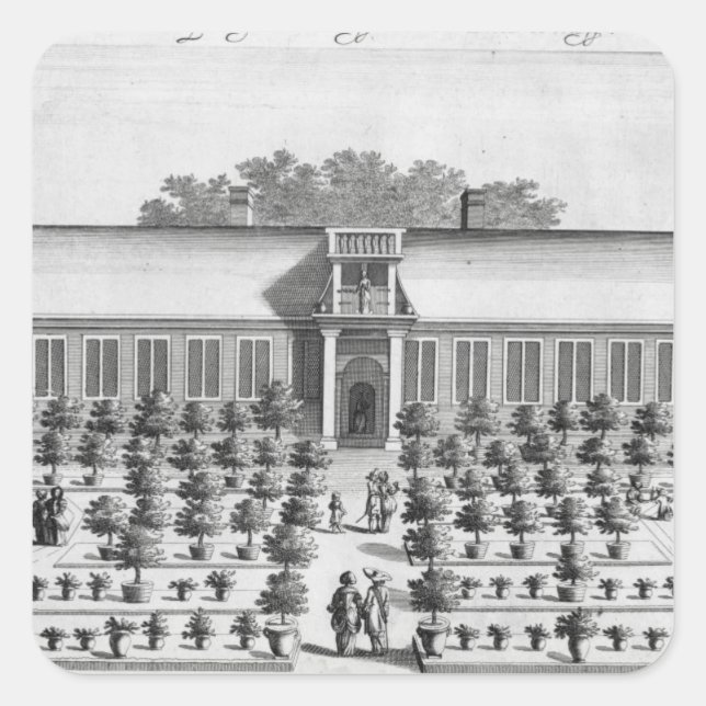 Dutch garden, from 'De Nederlandze Hesperides' by Square Sticker (Front)