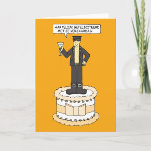 Dutch gay birthday, for man in leather. card