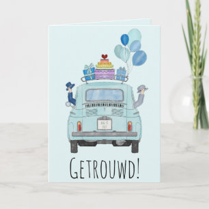 Dutch Gay Congratulations Wedding Fiat 500 Card