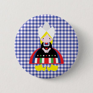 Dutch girl 6 cm round badge