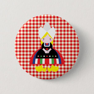 Dutch girl 6 cm round badge