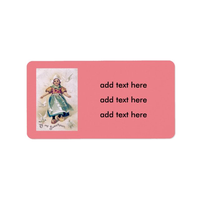 Dutch Girl Clogs Dove Label (Front)