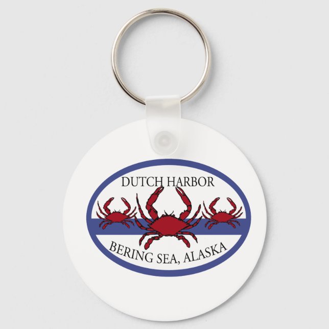 Dutch Harbour Bering Sea Crab Fishing Key Ring (Front)