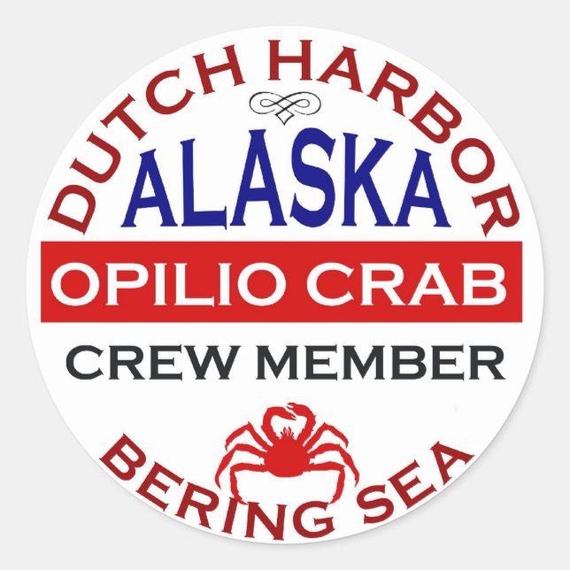 Dutch Harbour Opilio Crab Crew Member Classic Round Sticker (Front)