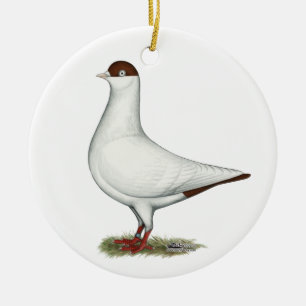 Dutch Helmet Pigeon Ceramic Tree Decoration
