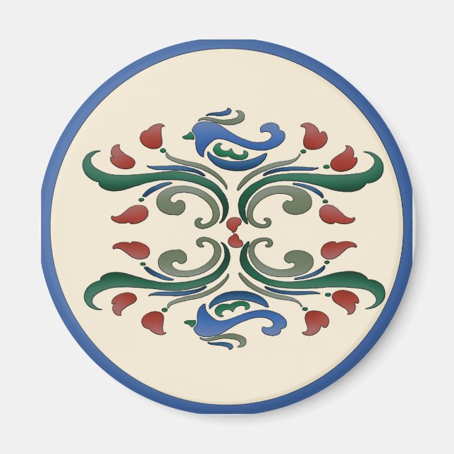 Dutch Hex Sign Birds Magnet (Front)